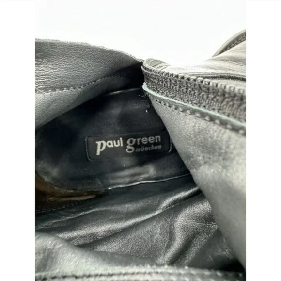 *Paul Green* Black Leather Tall Riding Moto Boots *Austrian-crafted* - Picture 2 of 13